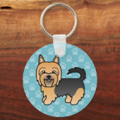 Design des Cartoon Blue and Tan Australian Terrier Schlüsselanhänger (Vorderseite)