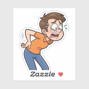 Design des Cartoon "Funny Back Pain" Aufkleber