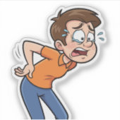 Design des Cartoon "Funny Back Pain" Aufkleber (Vorderseite)