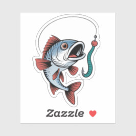 Design des Cartoon Funny Fishing Aufkleber