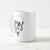 Design des Cartoon Funny Fishing Kaffeetasse (Vorderseite Links)