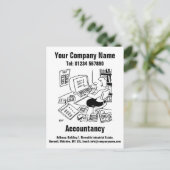 Design des Cartoon für die Rechnungslegung Postkarte (Stehend Vorderseite)