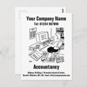 Design des Cartoon für die Rechnungslegung Postkarte (Vorne/Hinten)