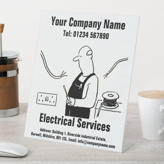 Design des Cartoon für Elektrodienstleistungen Sockelschild (In Situ)