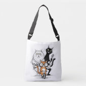 Design des Cat Bag Cartoon Tragetaschen Mit Langen Trägern (Vorderseite)