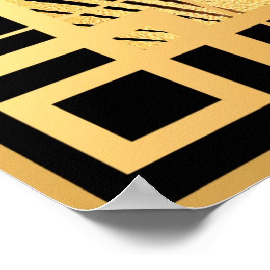 Design des Deco-Lüfters in Gold und Schwarz Poster (Ecke)