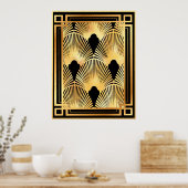 Design des Deco-Lüfters in Gold und Schwarz Poster (Küche)