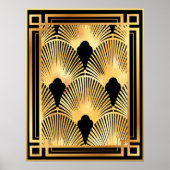 Design des Deco-Lüfters in Gold und Schwarz Poster (Vorne)