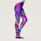 Design des dynamischen geometrischen Neon Art Tunn Leggings (Rechts)