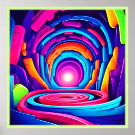 Design des dynamischen geometrischen Neon Art Tunn Poster