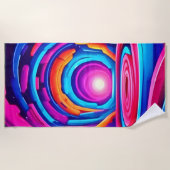 Design des dynamischen geometrischen Neon Art Tunn Strandtuch (Vorderseite)