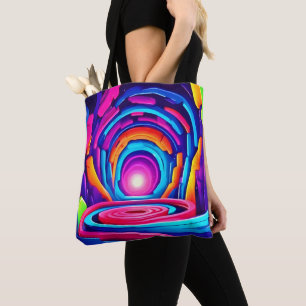 Design des dynamischen geometrischen Neon Art Tunn Tasche