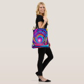 Design des dynamischen geometrischen Neon Art Tunn Tasche (Am Model)