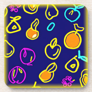 Design des dynamischen Neonfruchtmusters Getränkeuntersetzer