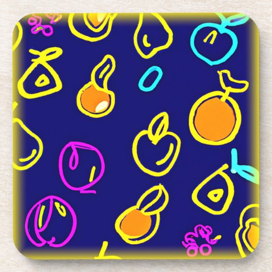 Design des dynamischen Neonfruchtmusters Getränkeuntersetzer (Vorderseite)