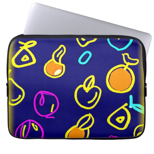 Design des dynamischen Neonfruchtmusters Laptopschutzhülle (Vorderseite)