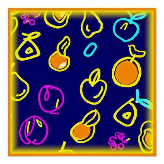 Design des dynamischen Neonfruchtmusters Poster (Vorderseite)