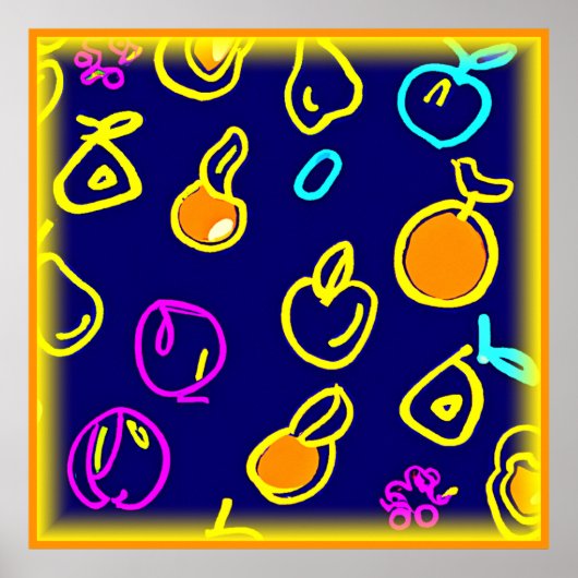 Design des dynamischen Neonfruchtmusters Poster (Vorne)