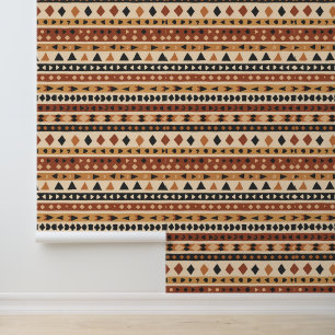 Design des Earthy Tribal Geometric Tapete