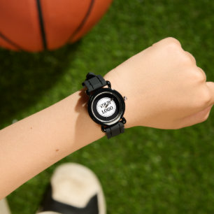 Design des eleganten und sanften schwarzen QR-Logo Armbanduhr