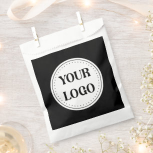 Design des eleganten und sanften schwarzen QR-Logo Geschenktütchen