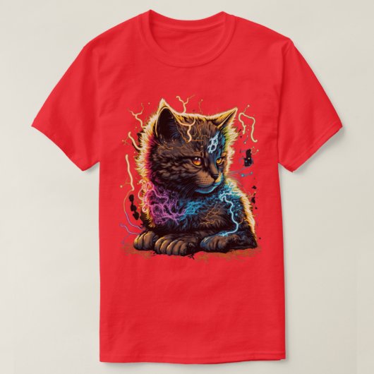 Design des elektrischen Cat-Powers1 T-Shirt (Design vorne)