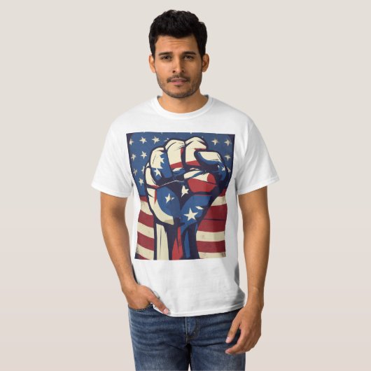 Design des ersten T - Shirt: Hintergrund der US-Fl T-Shirt (Vorne ganz)