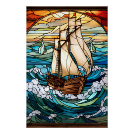 Design des Fensters "Hochschiff" Poster