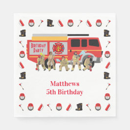 Design des Feuerwehrspielers Kind Geburtstagsparty Serviette