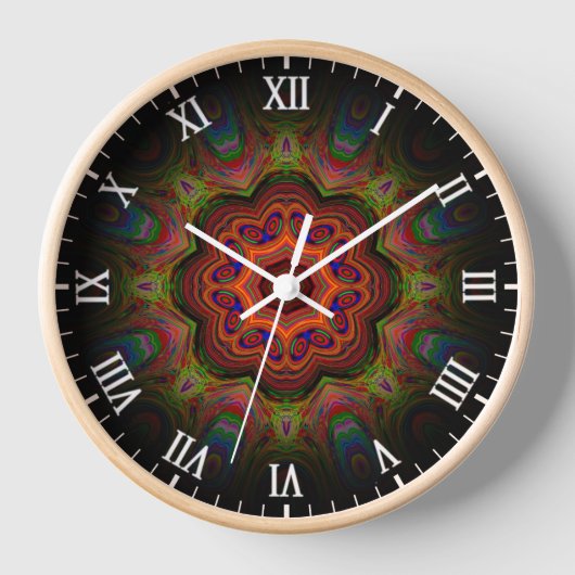 Design des Floral Kaleidoskop Uhr (Vorderseite)