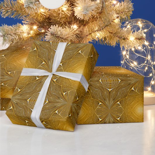 Design des Fraktals aus Gold Geschenkpapier (Feiertage)