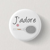 Design des französischen Chic J'adore Tennis Playe Button (Vorderseite)