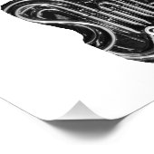 Design des französischen Horns für Schwarz-Weiß-Fo Fotodruck (Ecke)