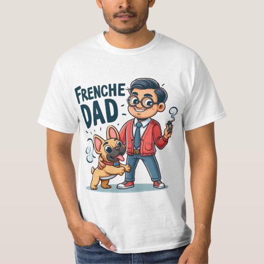 Design des französischen Vaters Cartoon T-Shirt (Vorderseite)