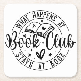 Design des Fun Book Club Rechteckiger Pappuntersetzer