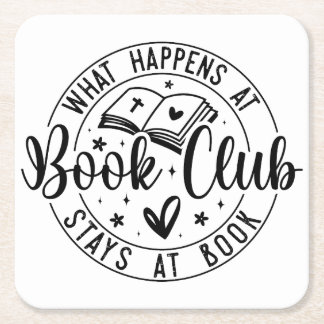 Design des Fun Book Club Rechteckiger Pappuntersetzer