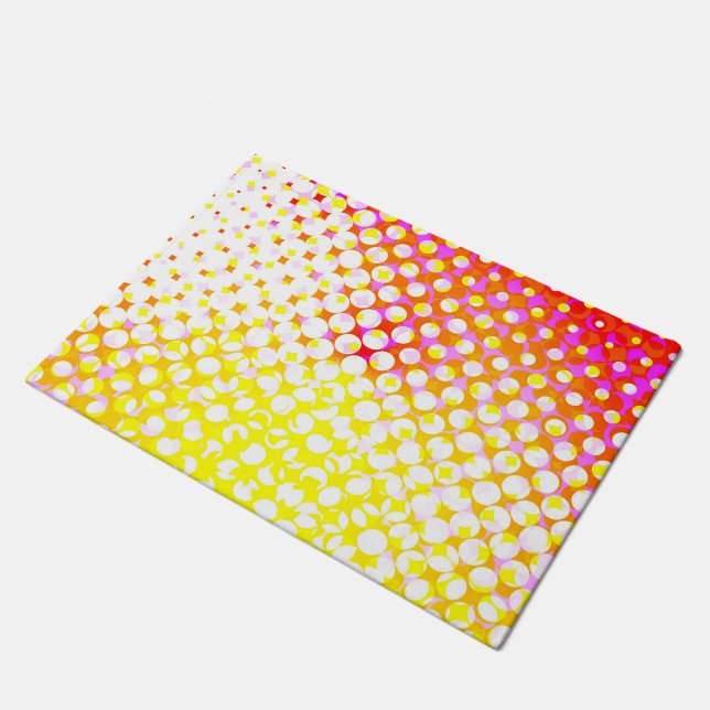 Design des gelb-rosa Musters Fußmatte (Schrägansicht)