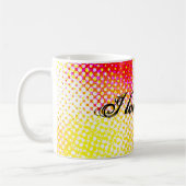 Design des gelb-rosa Musters Kaffeetasse (Links)