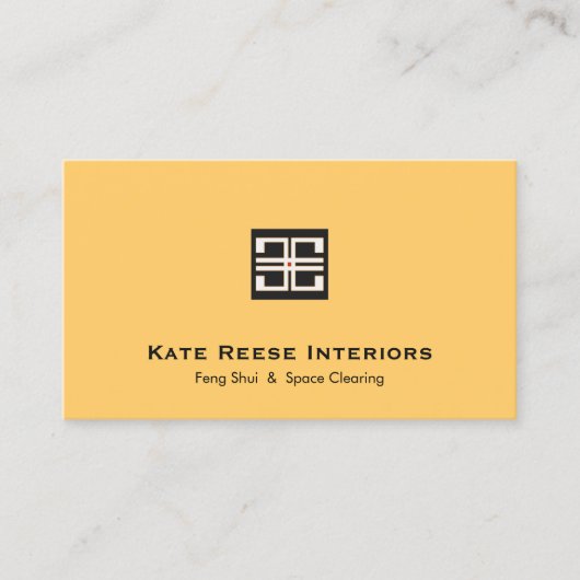 Design des gelben, geometrischen Logos Visitenkarte (Vorderseite)