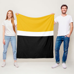 Design des gelben, weißen Schwarz-Farbblockes Fleecedecke