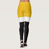 Design des gelben, weißen Schwarz-Farbblockes Leggings (Rückseite)