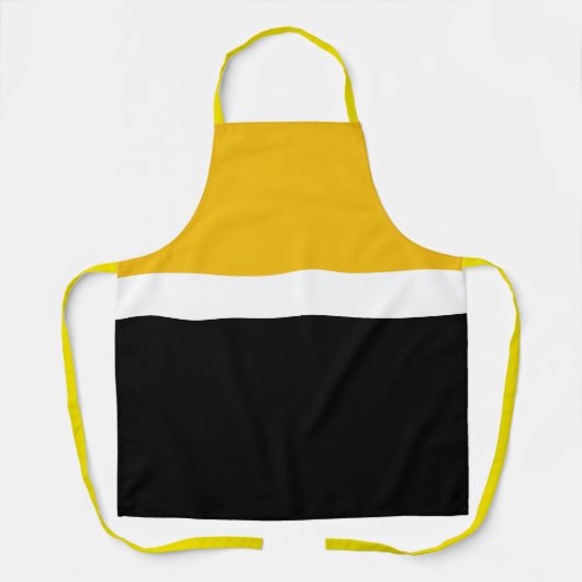 Design des gelben, weißen Schwarz-Farbblockes Schürze (Vorderseite)