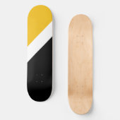 Design des gelben, weißen Schwarz-Farbblockes Skateboard (Vorderseite)