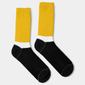 Design des gelben, weißen Schwarz-Farbblockes Socken (Rechts)
