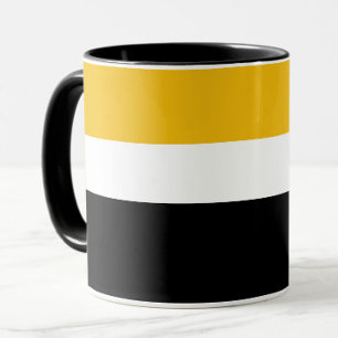 Design des gelben, weißen Schwarz-Farbblockes Tasse