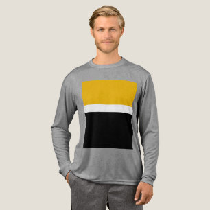 Design des gelben, weißen Schwarz-Farbblockes Tri-Blend Shirt