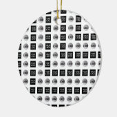 Design des geometrischen 2 Logo-Musters Keramik Ornament (Links)