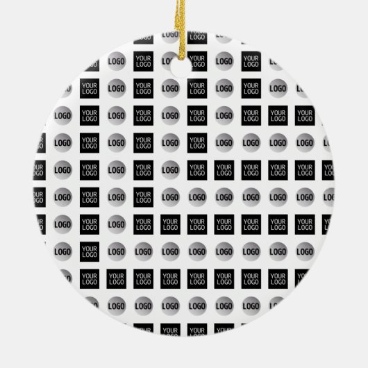 Design des geometrischen 2 Logo-Musters Keramik Ornament (Hinten)