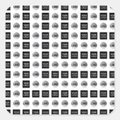 Design des geometrischen 2 Logo-Musters Quadratischer Aufkleber (Vorderseite)