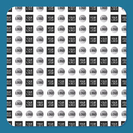 Design des geometrischen 2 Logo-Musters Quadratischer Aufkleber